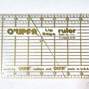 O’Lipfa Lip Edge Ruler #11111 For Olfa Cutters & Mats Quilting 24x5" Made in USA
